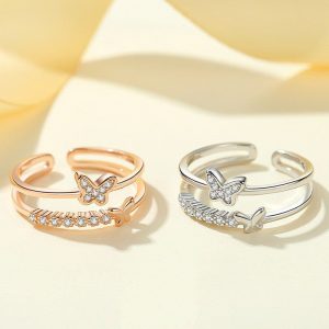 Womens Rings | Double Layer Butterfly Ring Jewelry Rings