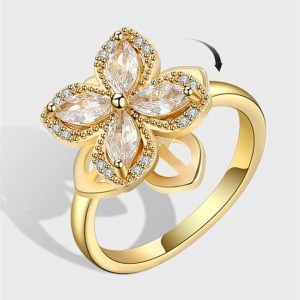 Womens Rings | Four Leaf Clover Fidget Spinner Ring Jewelry Rings