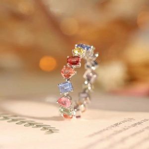 Womens Rings | Rainbow Colored Gem Ring Jewelry Rings