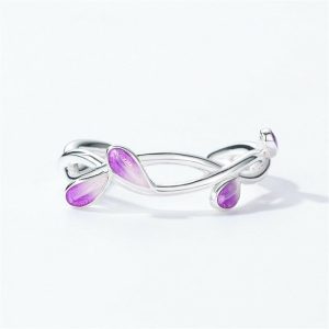 Womens Rings | Violet Flower Enamel Ring Jewelry Rings