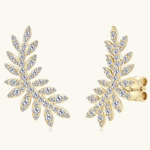 Womens/Mens Earrings | Leaf Moissanite Stud Earrings Earrings Earrings