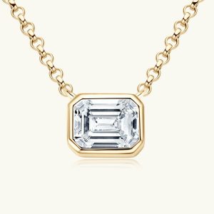 Womens Necklaces & Pendants | Emerald Cut Moissanite Pendant Necklace Jewelry Necklaces & Pendants