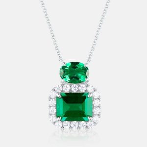 Womens Necklaces & Pendants | Lab Grown Emerald Pendant Necklace Jewelry Necklaces & Pendants