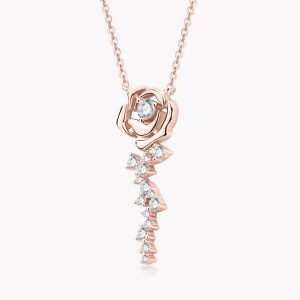 Womens Necklaces & Pendants | Moissanite Rose Flower Wedding Necklace Jewelry Necklaces & Pendants