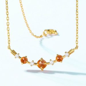 Womens Necklaces & Pendants | Orange Garnet Pendant Necklace Jewelry Necklaces & Pendants