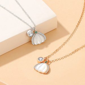 Womens Necklaces & Pendants | Pumpkin Mother of Shell Necklace Jewelry Necklaces & Pendants