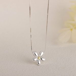 Womens Necklaces & Pendants | Silver Flower Pendant Necklace Jewelry Necklaces & Pendants