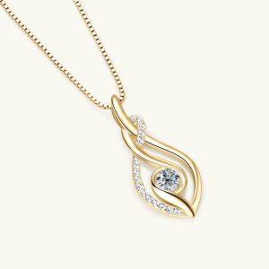 Womens Necklaces & Pendants | Twist Moissanite Pendant Necklace Jewelry Necklaces & Pendants