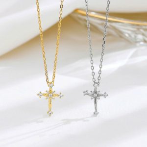 Womens Necklaces & Pendants | Flower Cross Pendant Necklace Jewelry Necklaces & Pendants