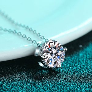 Womens Necklaces & Pendants | Four-Prong Moissanite Wedding Necklace Jewelry Necklaces & Pendants