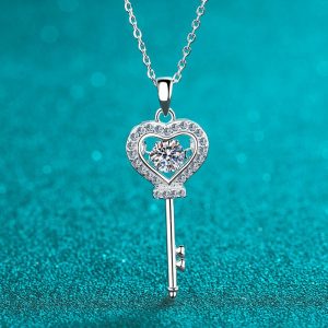 Womens Necklaces & Pendants | Moissanite Heart Key Wedding Necklace Jewelry Necklaces & Pendants