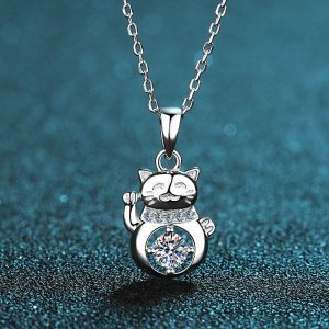 Womens Necklaces & Pendants | Moissanite Lucky Cat Wedding Necklace Jewelry Necklaces & Pendants