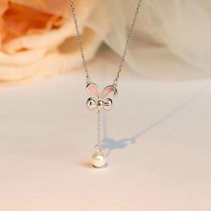 Womens Necklaces & Pendants | Pink Bunny Pearl Necklace Jewelry Necklaces & Pendants