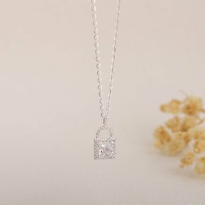 Womens Necklaces & Pendants | Silver Lock Pendant Necklace Jewelry Necklaces & Pendants