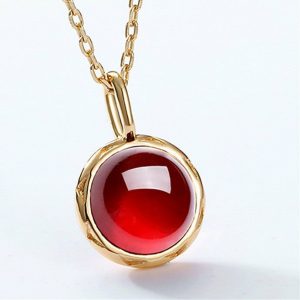 Womens Necklaces & Pendants | Solitaire Garnet Charm Necklace Jewelry Necklaces & Pendants