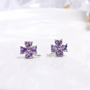 Womens Earrings | Crystal Four Leaf Clover Stud Earrings Earrings Earrings