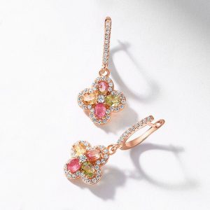 Womens Earrings | Four-Leaf Clover Tourmaline Earrings Earrings Earrings