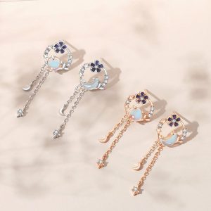 Womens Earrings | Moonstone Flower Tassel Stud Earrings Earrings Earrings