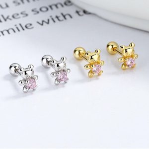 Womens Earrings | Tiny Bear Ball End Stud Earrings Earrings Earrings