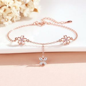 Womens Bracelets | Cherry Blossom Butterfly Charm Bracelet Bracelets Bracelets