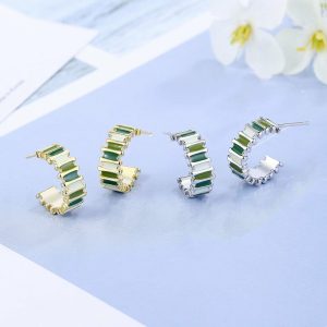 Womens Earrings | C-Shaped Enamel Hoop Earrings Earrings Earrings