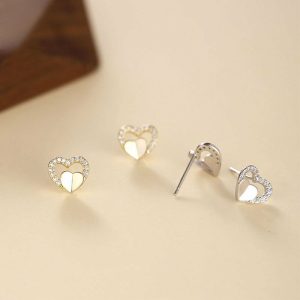 Womens Earrings | Double Heart Stud Earrings Earrings Earrings