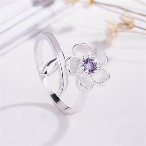 Womens Rings | Cherry Blossoms Flower Stacking Ring Jewelry Rings