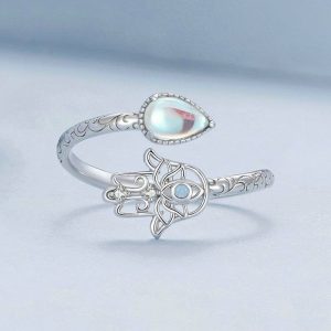 Womens Rings | Opal Hamsa Hand Ring Jewelry Rings