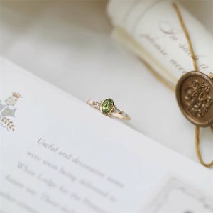 Womens Rings | Vintage Oval Peridot Ring Jewelry Rings